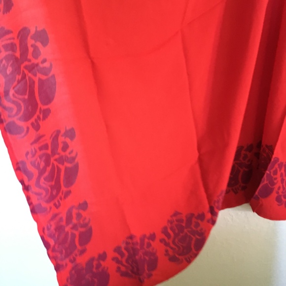 Casual Movements Sarong Wrap beach cover up bright red. - Picture 2 of 10